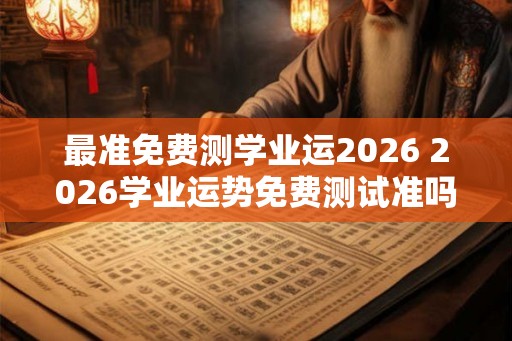最准免费测学业运2026 2026学业运势免费测试准吗