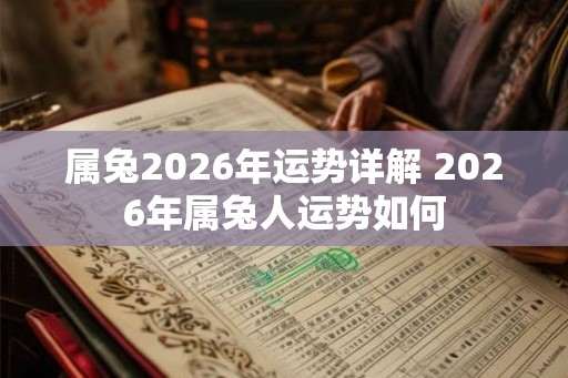 属兔2026年运势详解 2026年属兔人运势如何