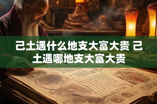 己土遇什么地支大富大贵 己土遇哪地支大富大贵