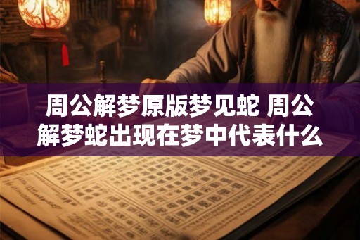 周公解梦原版梦见蛇 周公解梦蛇出现在梦中代表什么