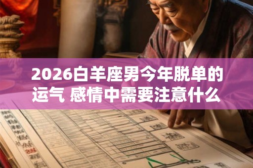 2026白羊座男今年脱单的运气 感情中需要注意什么