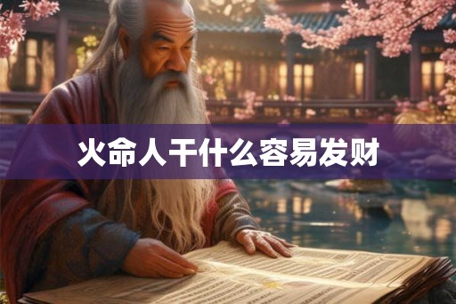 火命人干什么容易发财