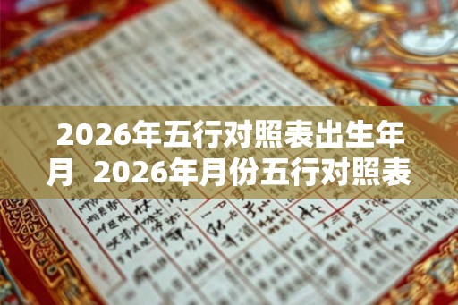 2026年五行对照表出生年月  2026年月份五行对照表
