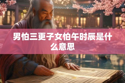 男怕三更子女怕午时辰是什么意思 男怕三更子女怕午时辰是什么意思
