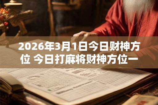 2026年3月1日今日财神方位 今日打麻将财神方位一览表 2026年3月1日今日财神方位 今日打麻将财神方位一览表