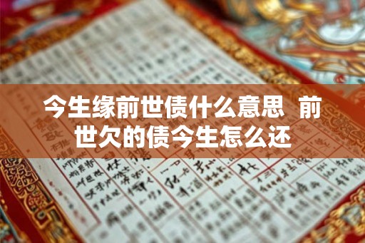 今生缘前世债什么意思 前世欠的债今生怎么还 今生缘前世债什么意思 前世欠的债今生怎么还