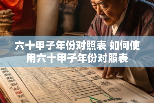 六十甲子年份对照表 如何使用六十甲子年份对照表