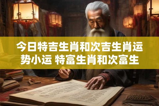 今日特吉生肖和次吉生肖运势小运 特富生肖和次富生肖今日小运如何 今日特吉生肖和次吉生肖运势小运 特富生肖和次富生肖今日小运如何
