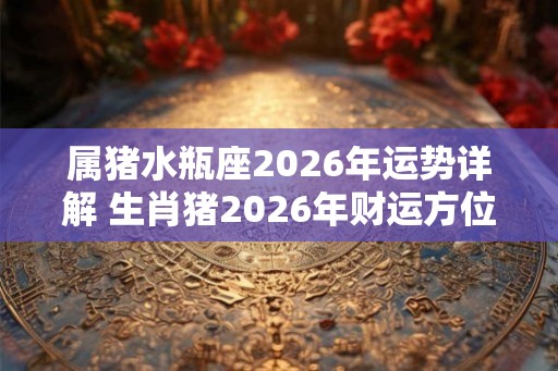 属猪水瓶座2026年运势详解 生肖猪2026年财运方位