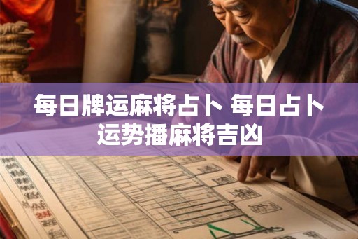 每日牌运麻将占卜 每日占卜运势播麻将吉凶