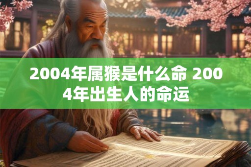 2004年属猴是什么命 2004年出生人的命运