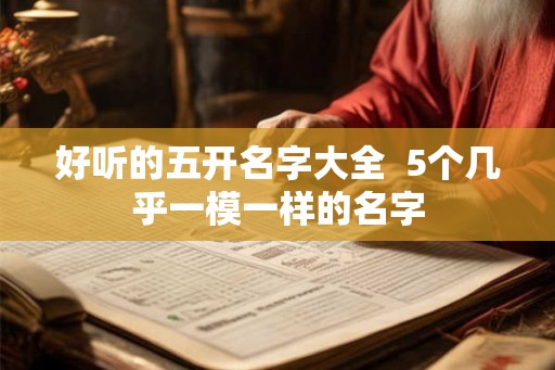 好听的五开名字大全  5个几乎一模一样的名字