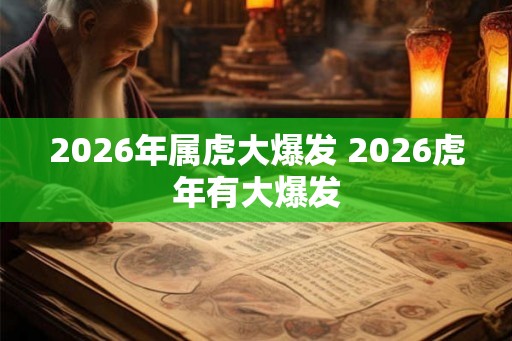 2026年属虎大爆发 2026虎年有大爆发