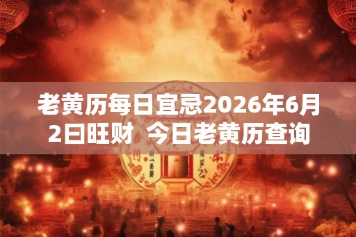 老黄历每日宜忌2026年6月2曰旺财  今日老黄历查询