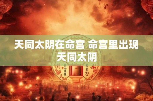 天同太阴在命宫 命宫里出现天同太阴