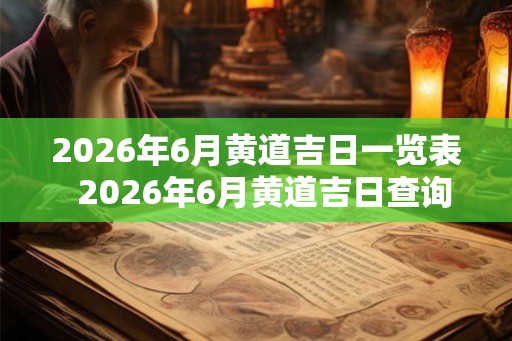 2026年6月黄道吉日一览表 2026年6月黄道吉日查询 2026年6月黄道吉日一览表 2026年6月黄道吉日查询