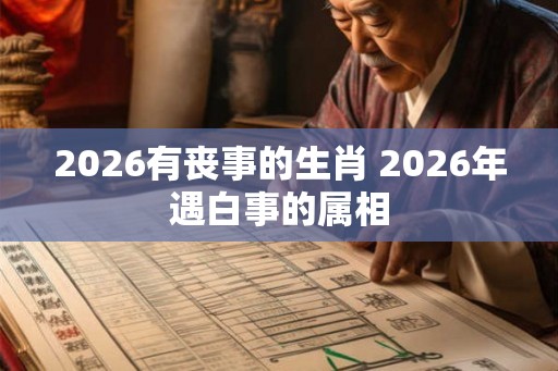 2026有丧事的生肖 2026年遇白事的属相