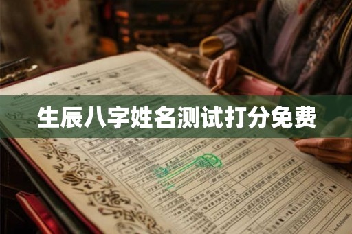 生辰八字姓名测试打分免费