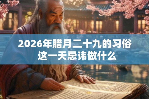 2026年腊月二十九的习俗  这一天忌讳做什么