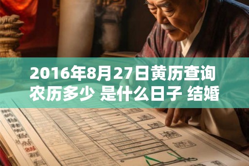 2016年8月27日黄历查询 农历多少 是什么日子 结婚吉时 2016年8月27日黄历查询 农历多少 是什么日子 结婚吉时