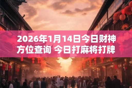2026年1月14日今日财神方位查询 今日打麻将打牌财运方位