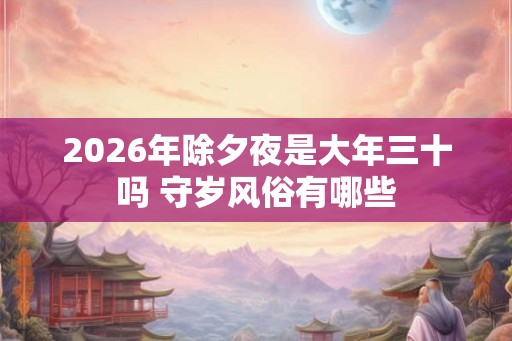 2026年除夕夜是大年三十吗 守岁风俗有哪些