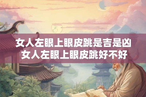 女人左眼上眼皮跳是吉是凶 女人左眼上眼皮跳好不好