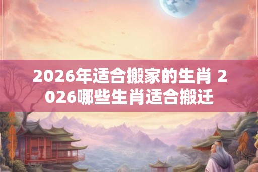 2026年适合搬家的生肖 2026哪些生肖适合搬迁