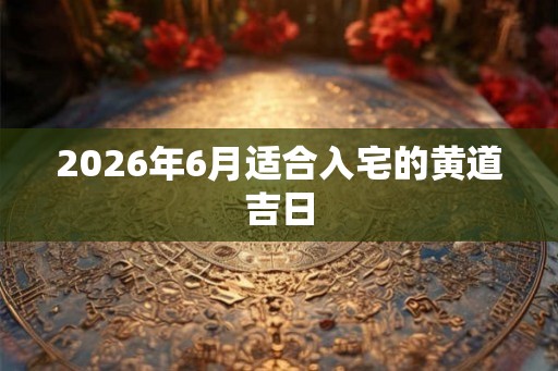 2026年6月适合入宅的黄道吉日