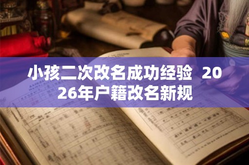 小孩二次改名成功经验  2026年户籍改名新规