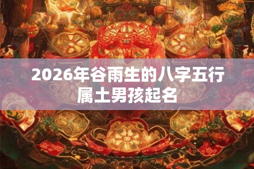 2026年谷雨生的八字五行属土男孩起名