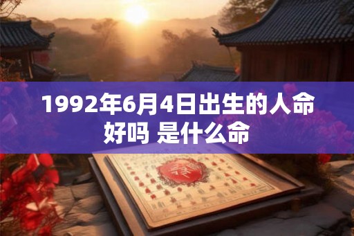 1992年6月4日出生的人命好吗 是什么命