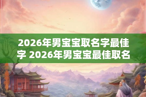 2026年男宝宝取名字最佳字 2026年男宝宝最佳取名字字