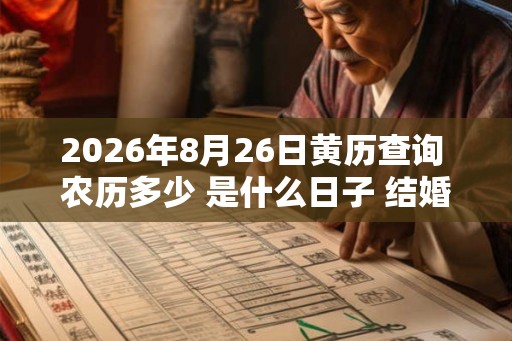 2026年8月26日黄历查询 农历多少 是什么日子 结婚吉时 2026年8月26日黄历查询 农历多少 是什么日子 结婚吉时