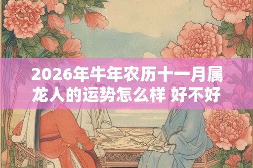 2026年牛年农历十一月属龙人的运势怎么样 好不好