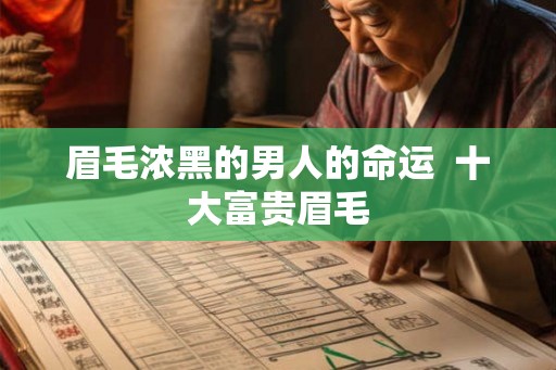 眉毛浓黑的男人的命运  十大富贵眉毛
