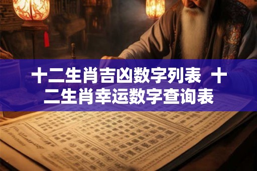 十二生肖吉凶数字列表 十二生肖幸运数字查询表 十二生肖吉凶数字列表 十二生肖幸运数字查询表