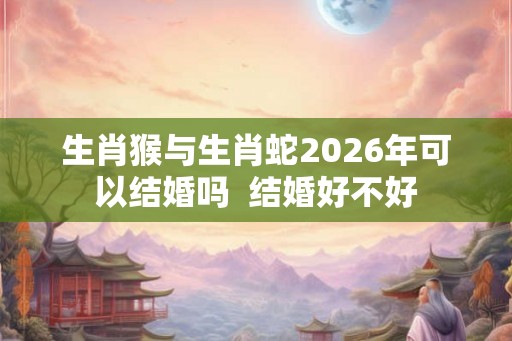 生肖猴与生肖蛇2026年可以结婚吗 结婚好不好 生肖猴与生肖蛇2026年可以结婚吗 结婚好不好