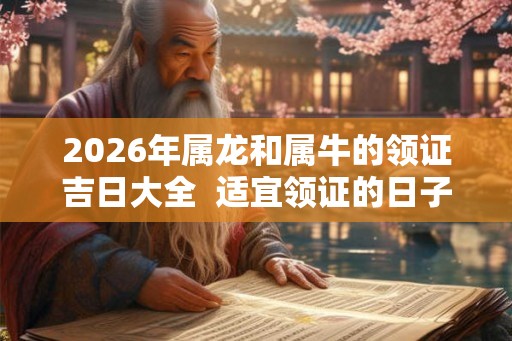 2026年属龙和属牛的领证吉日大全  适宜领证的日子
