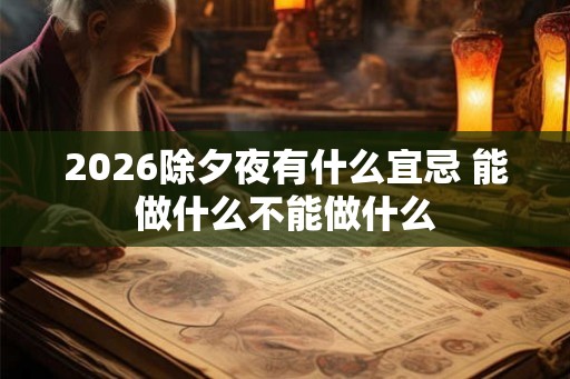 2026除夕夜有什么宜忌 能做什么不能做什么