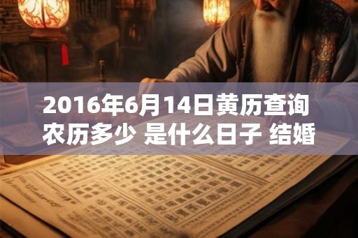 2016年6月14日黄历查询 农历多少 是什么日子 结婚吉时