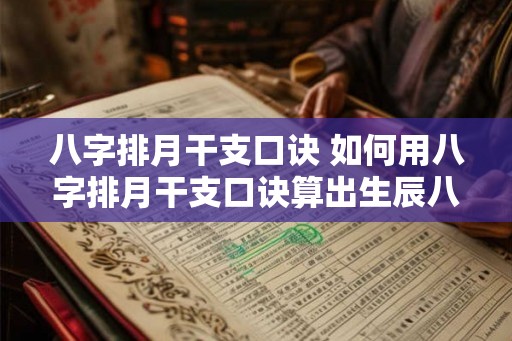 八字排月干支口诀 如何用八字排月干支口诀算出生辰八字