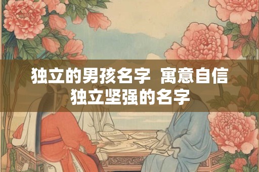 独立的男孩名字  寓意自信独立坚强的名字