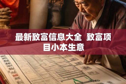 最新致富信息大全 致富项目小本生意 最新致富信息大全 致富项目小本生意