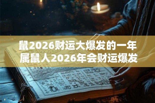 鼠2026财运大爆发的一年 属鼠人2026年会财运爆发吗