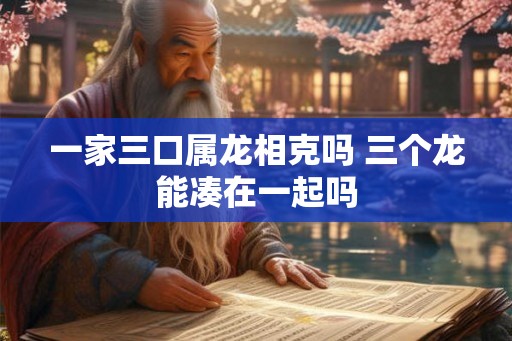 一家三口属龙相克吗 三个龙能凑在一起吗