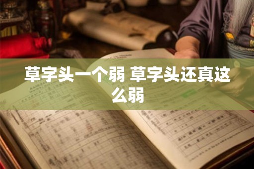 草字头一个弱 草字头还真这么弱