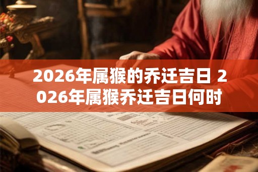 2026年属猴的乔迁吉日 2026年属猴乔迁吉日何时 2026年属猴的乔迁吉日 2026年属猴乔迁吉日何时