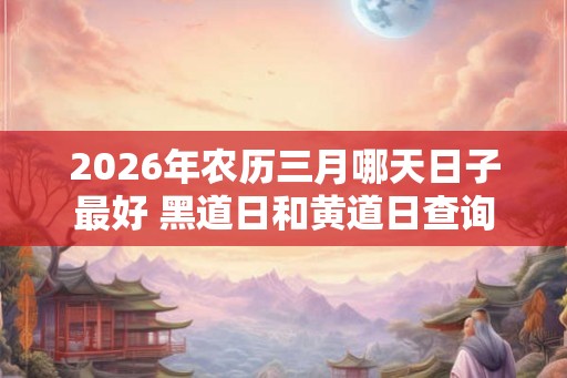 2026年农历三月哪天日子最好 黑道日和黄道日查询