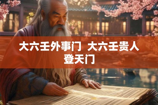 大六壬外事门  大六壬贵人登天门